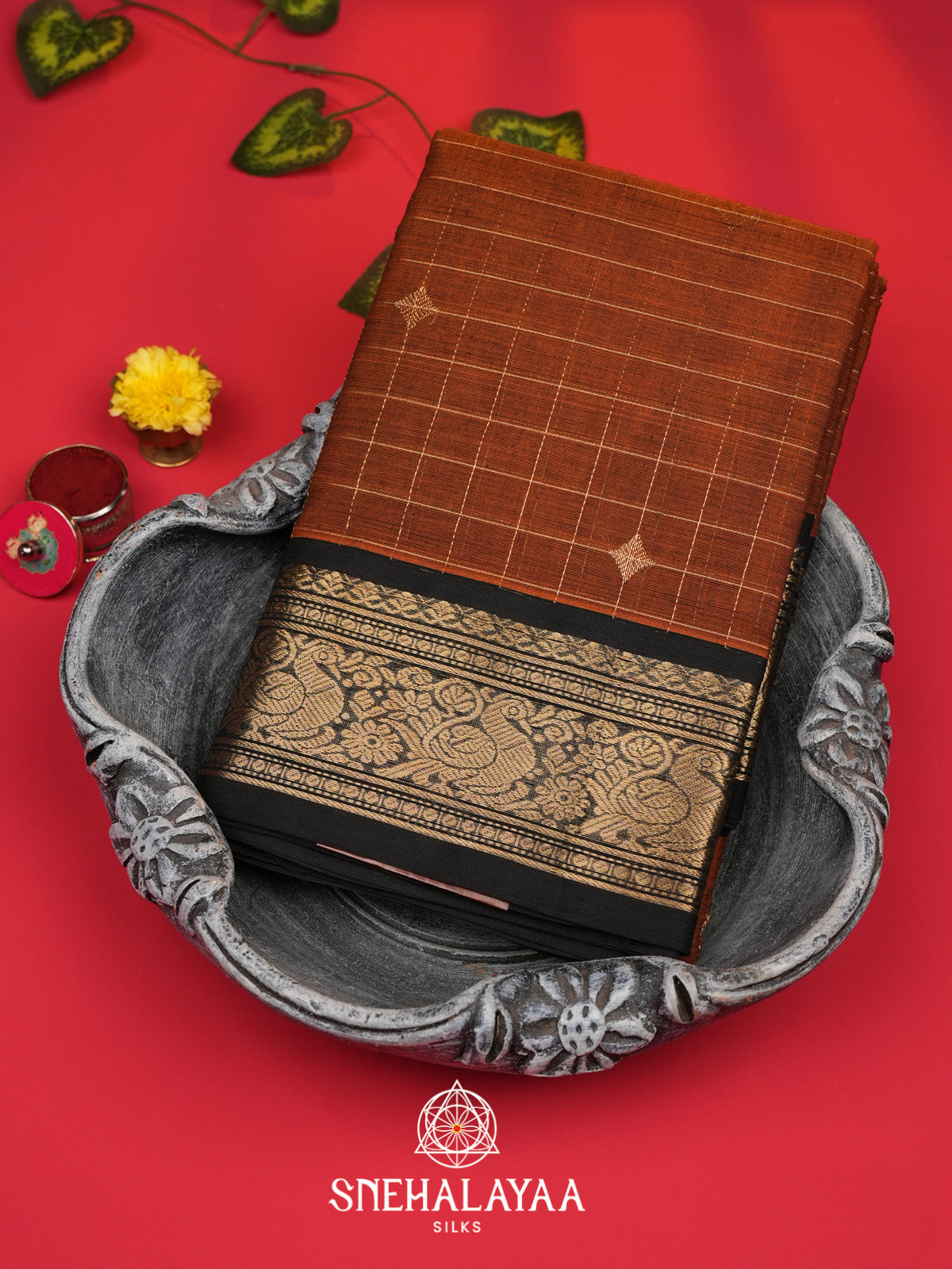 Brown Kanchi Cotton Saree