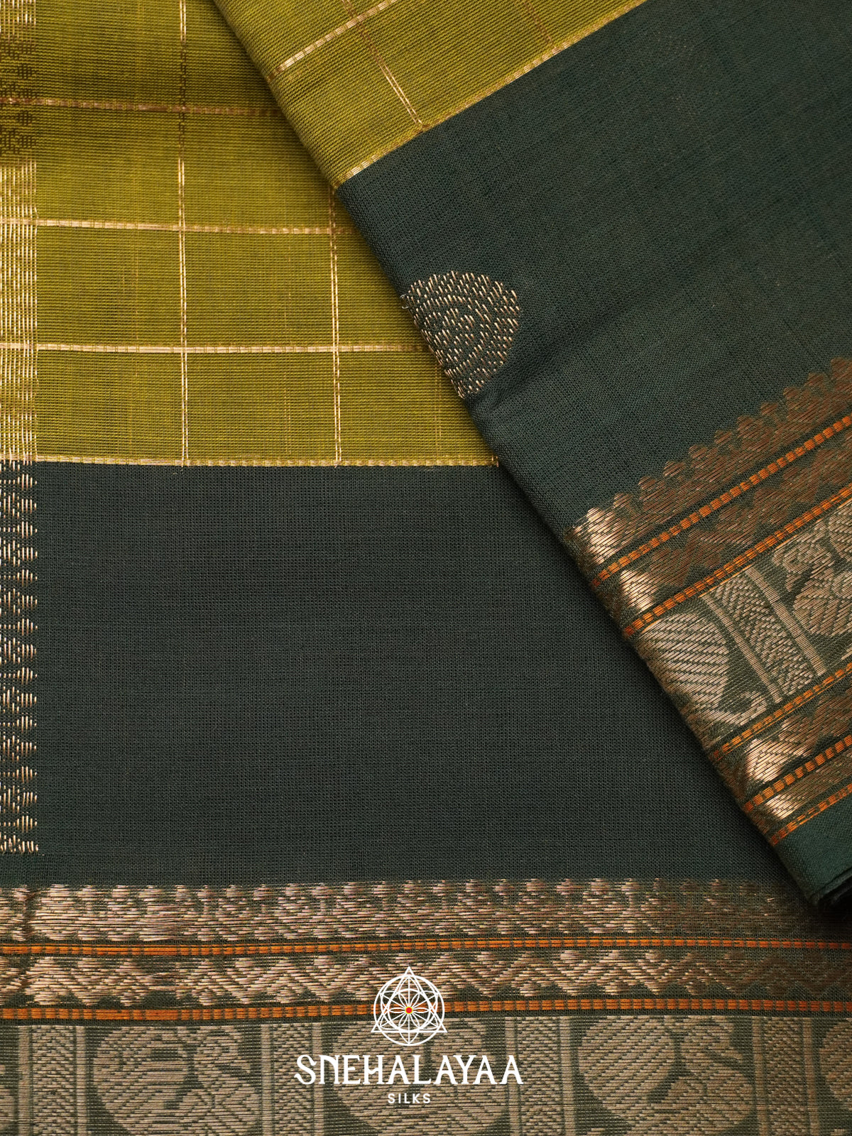 Mehendi Green Kanchi Cotton Saree