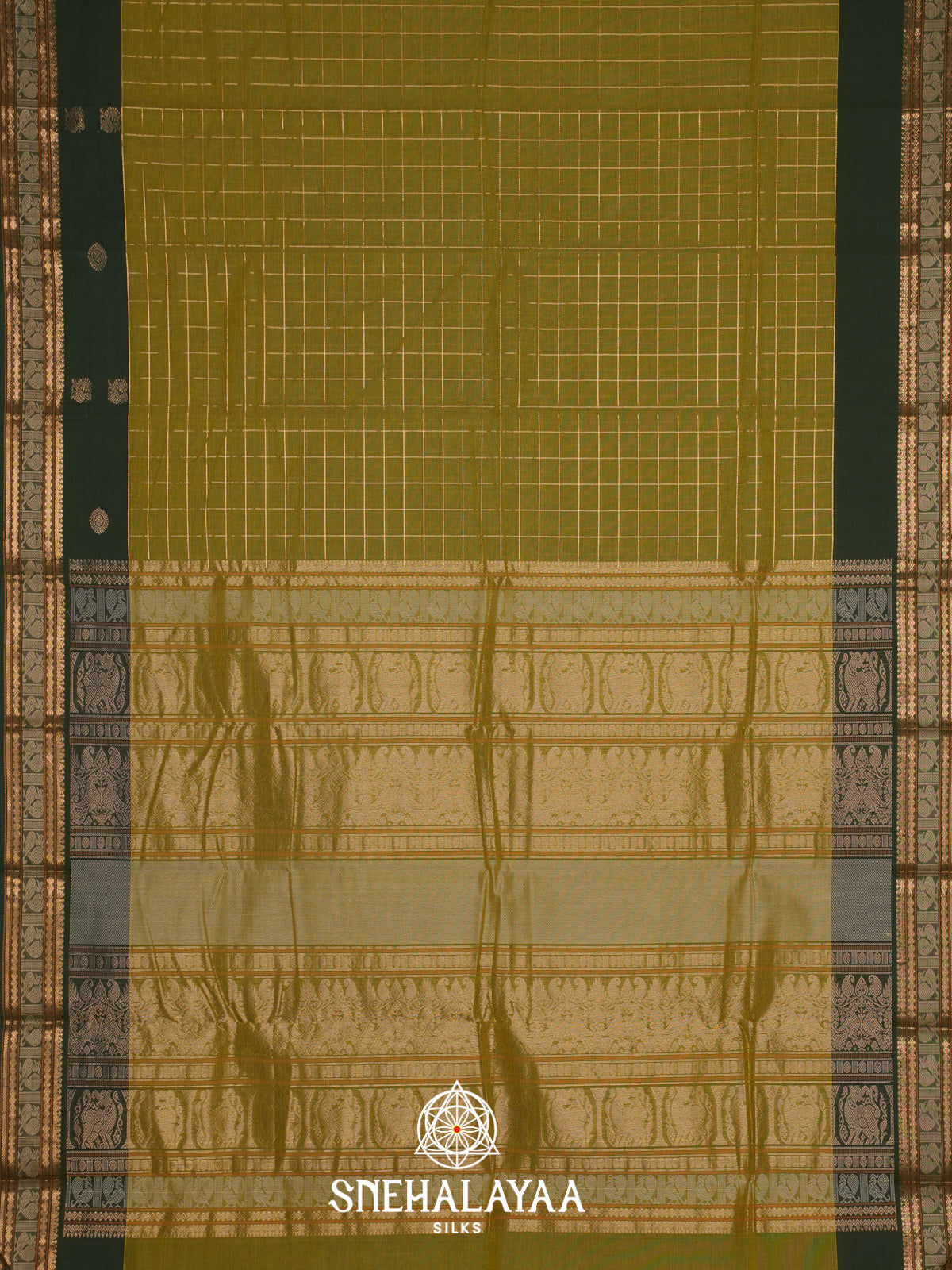 Mehendi Green Kanchi Cotton Saree