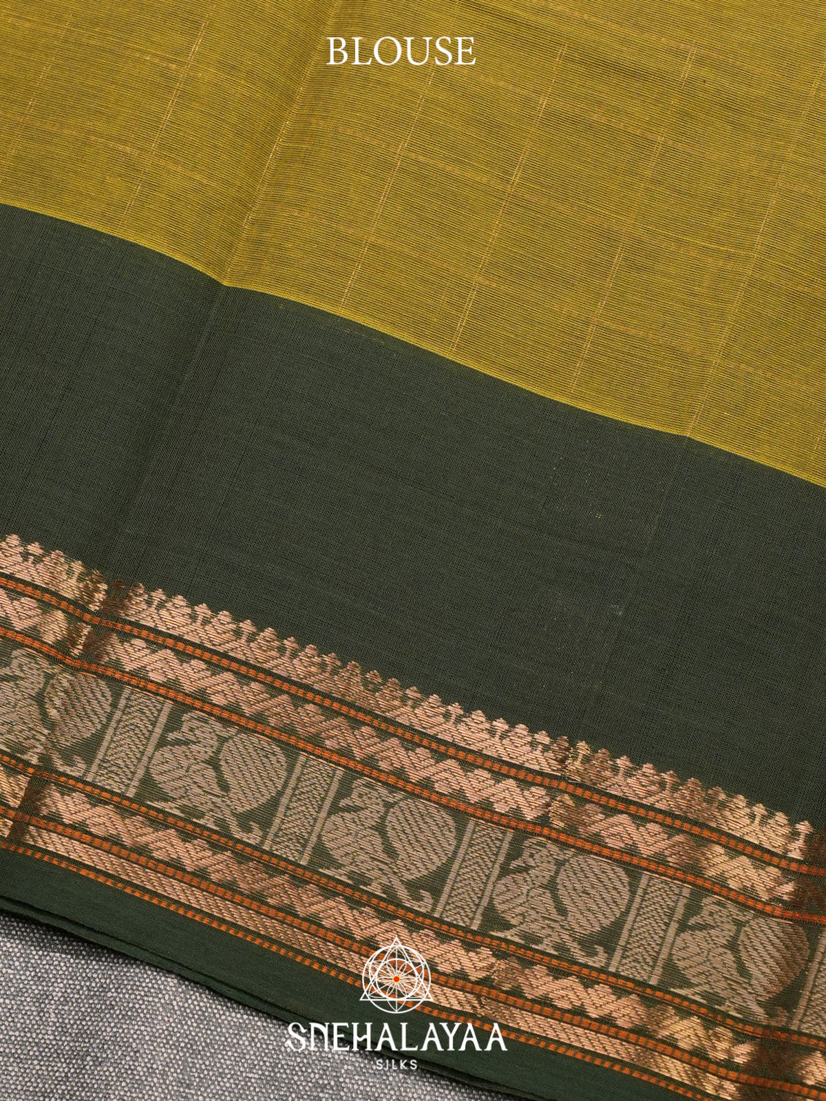 Mehandi Green Kanchi Cotton Saree