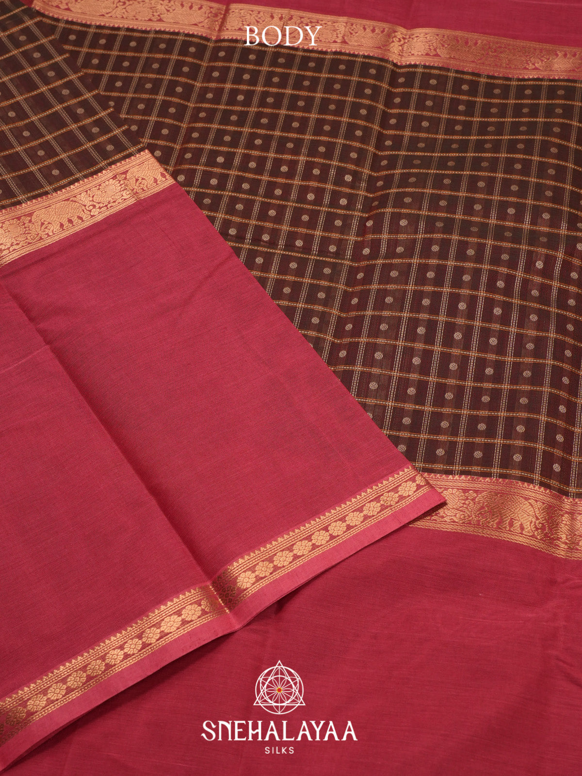 Coffee Brown Kanchi Cotton Saree