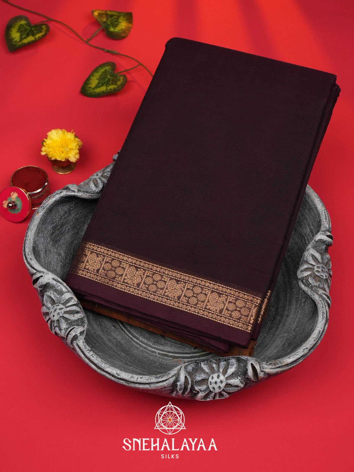 Brown Kanchi Cotton Saree