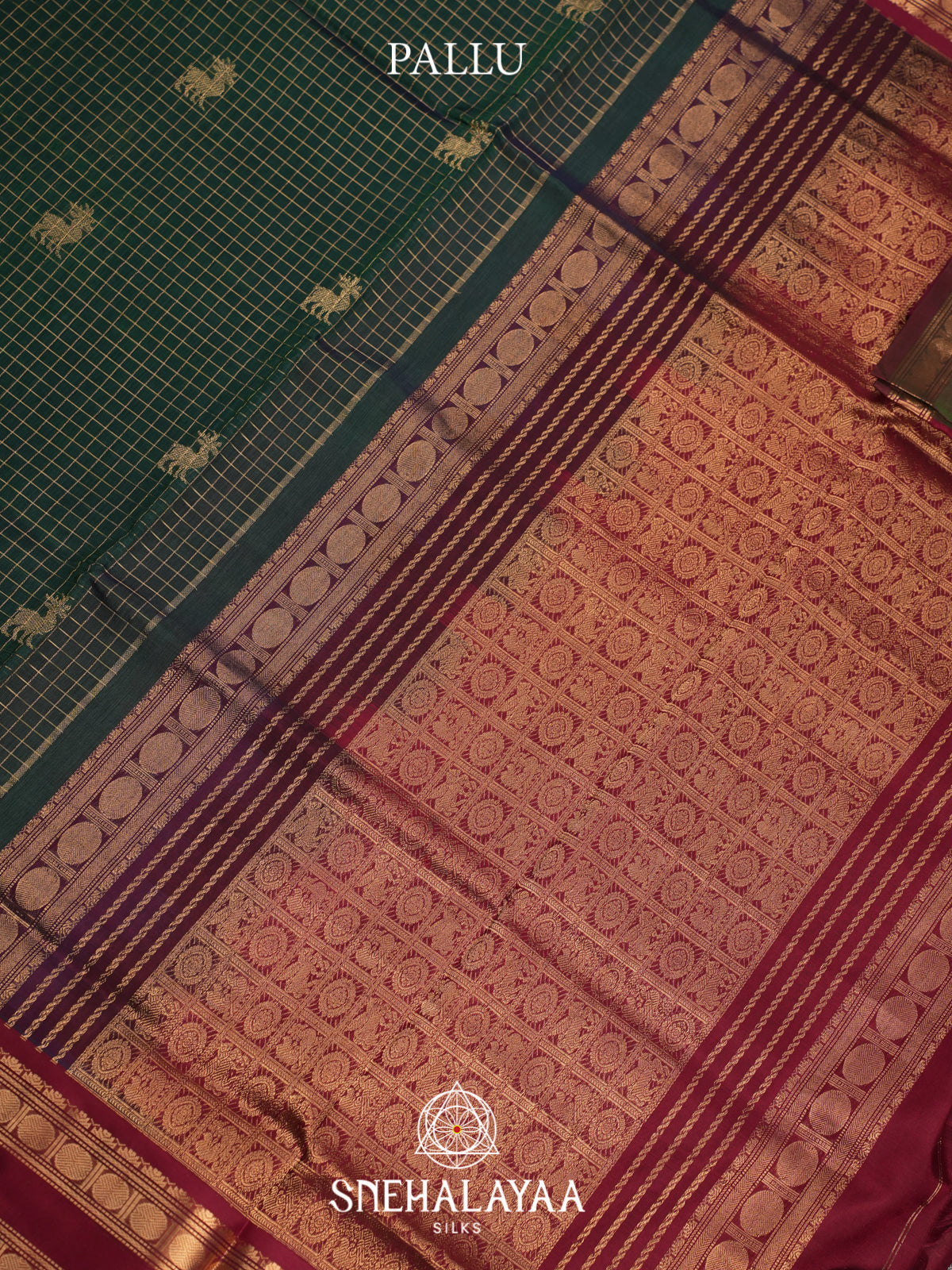 Bottle Green Silk Cotton Saree