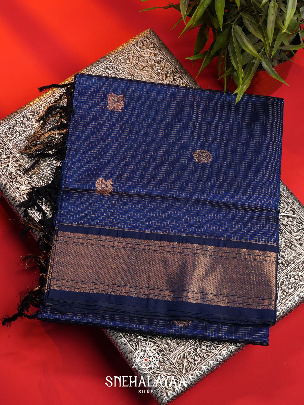 Royal Blue Silk Cotton Saree