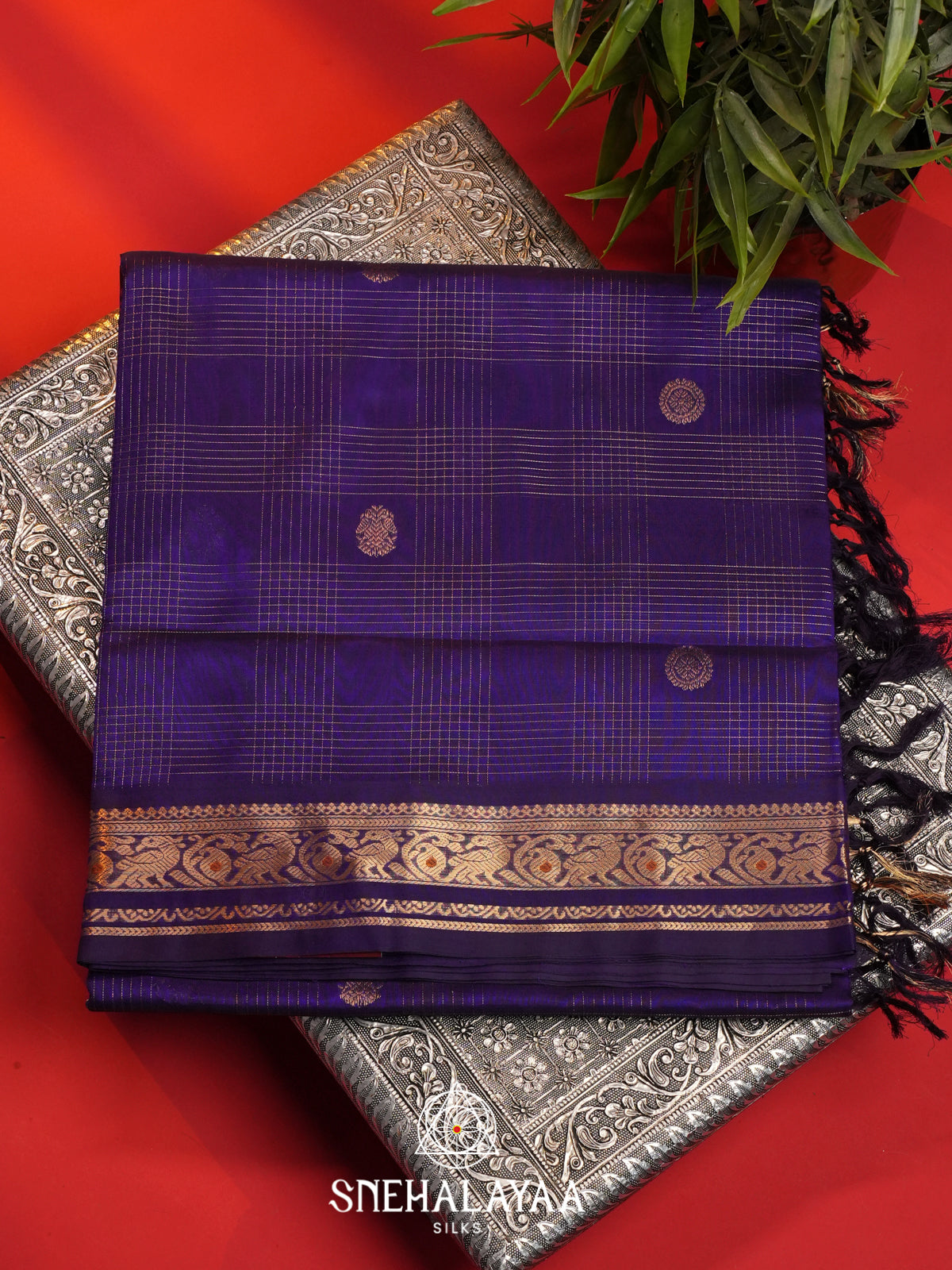 Purple Silk Cotton Saree