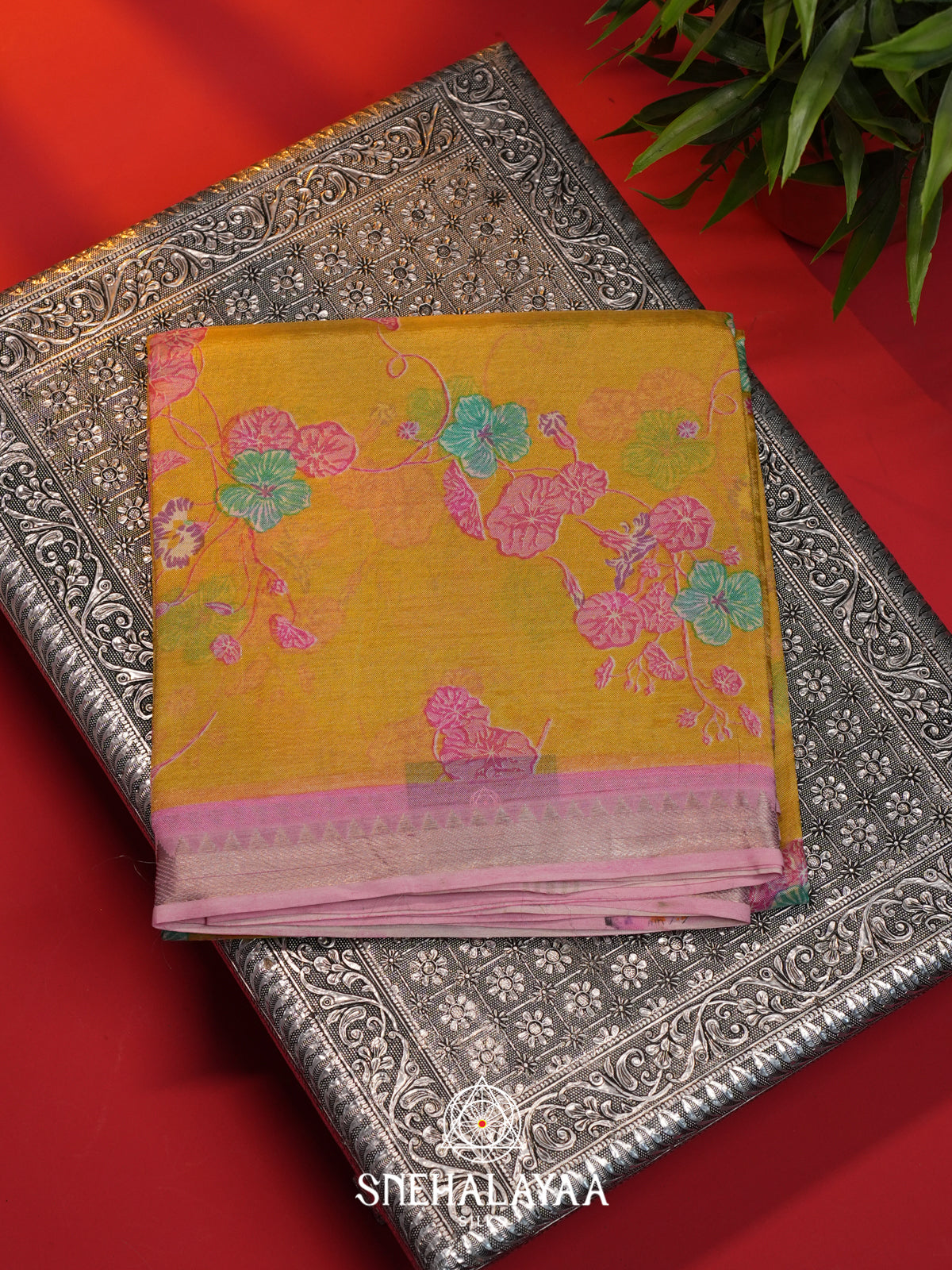 Yellow Mangalagiri Silk Cotton Saree