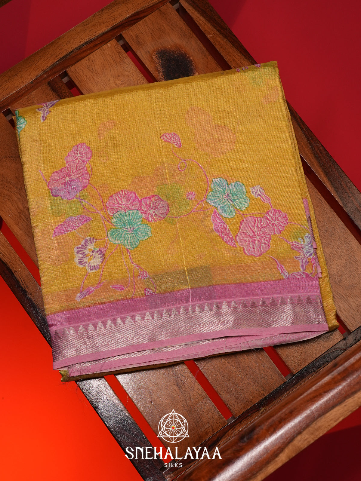 Yellow Mangalagiri Silk Cotton Saree