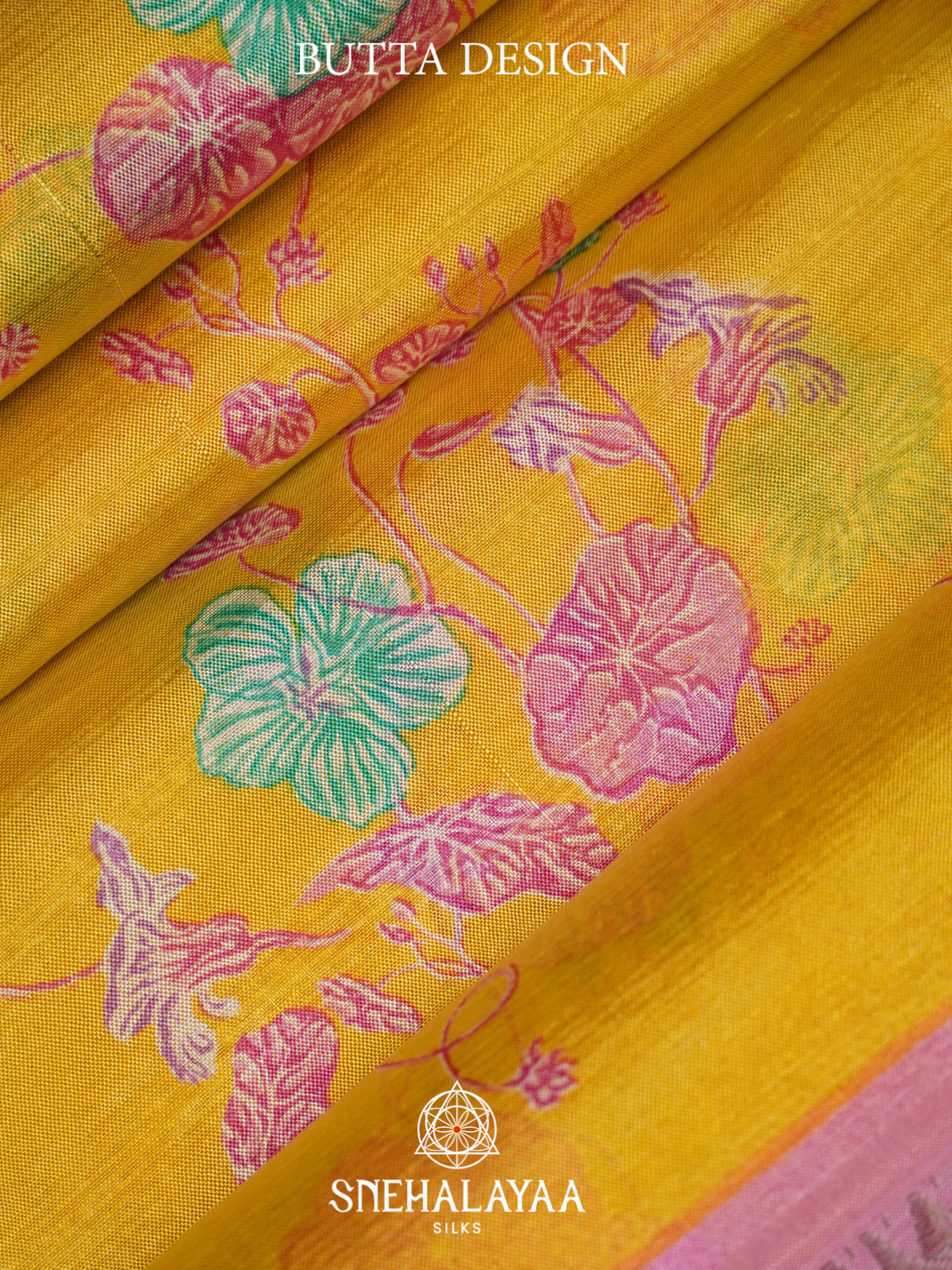 Yellow Tussar saree