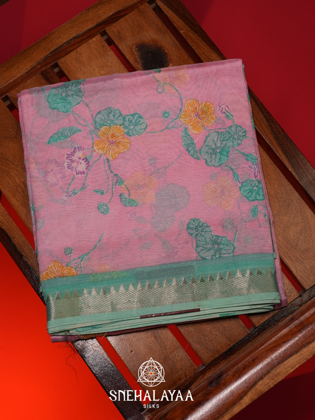 Pink Tussar saree
