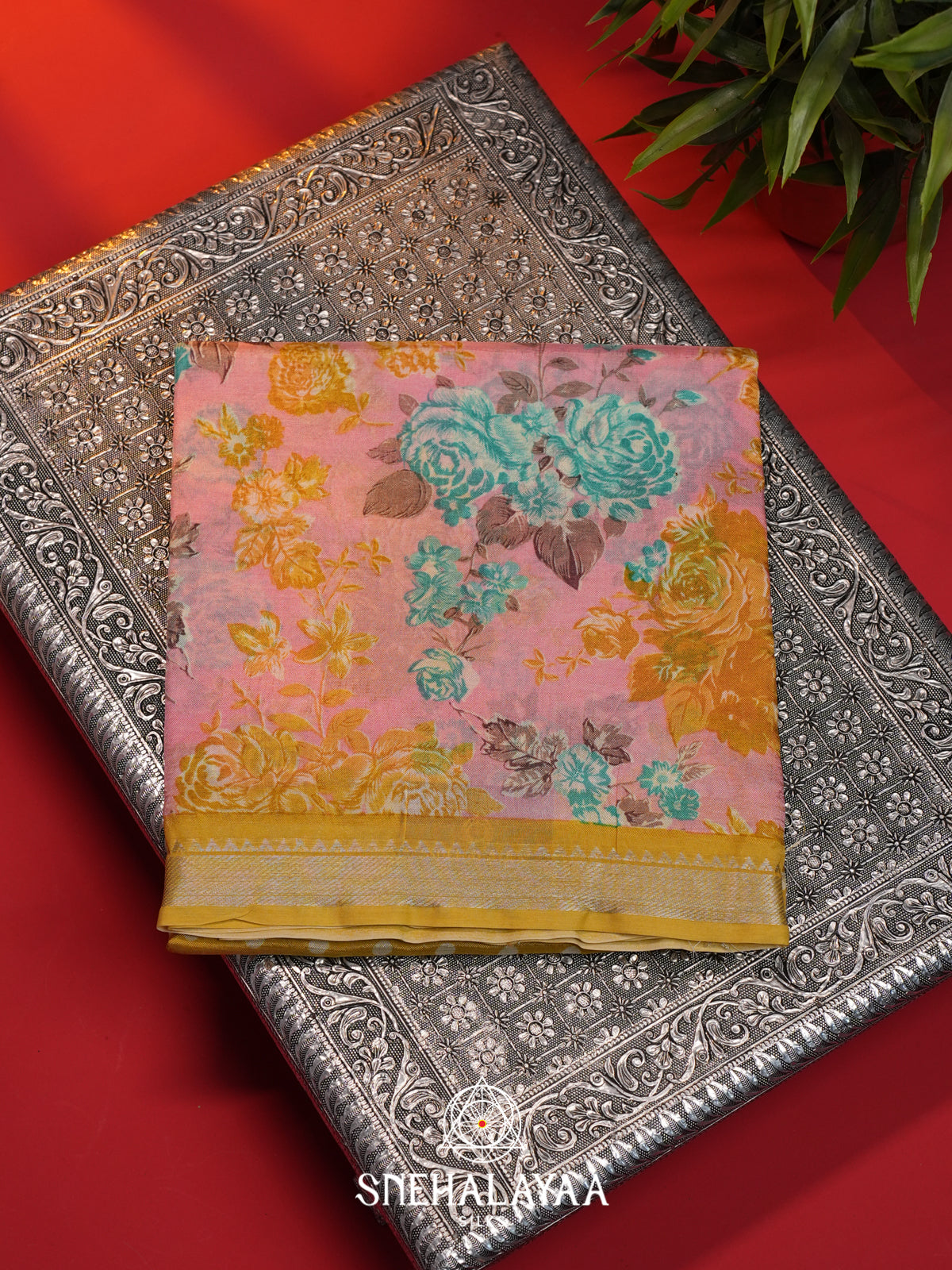 Golden Yellow Mangalagiri Silk Cotton Saree