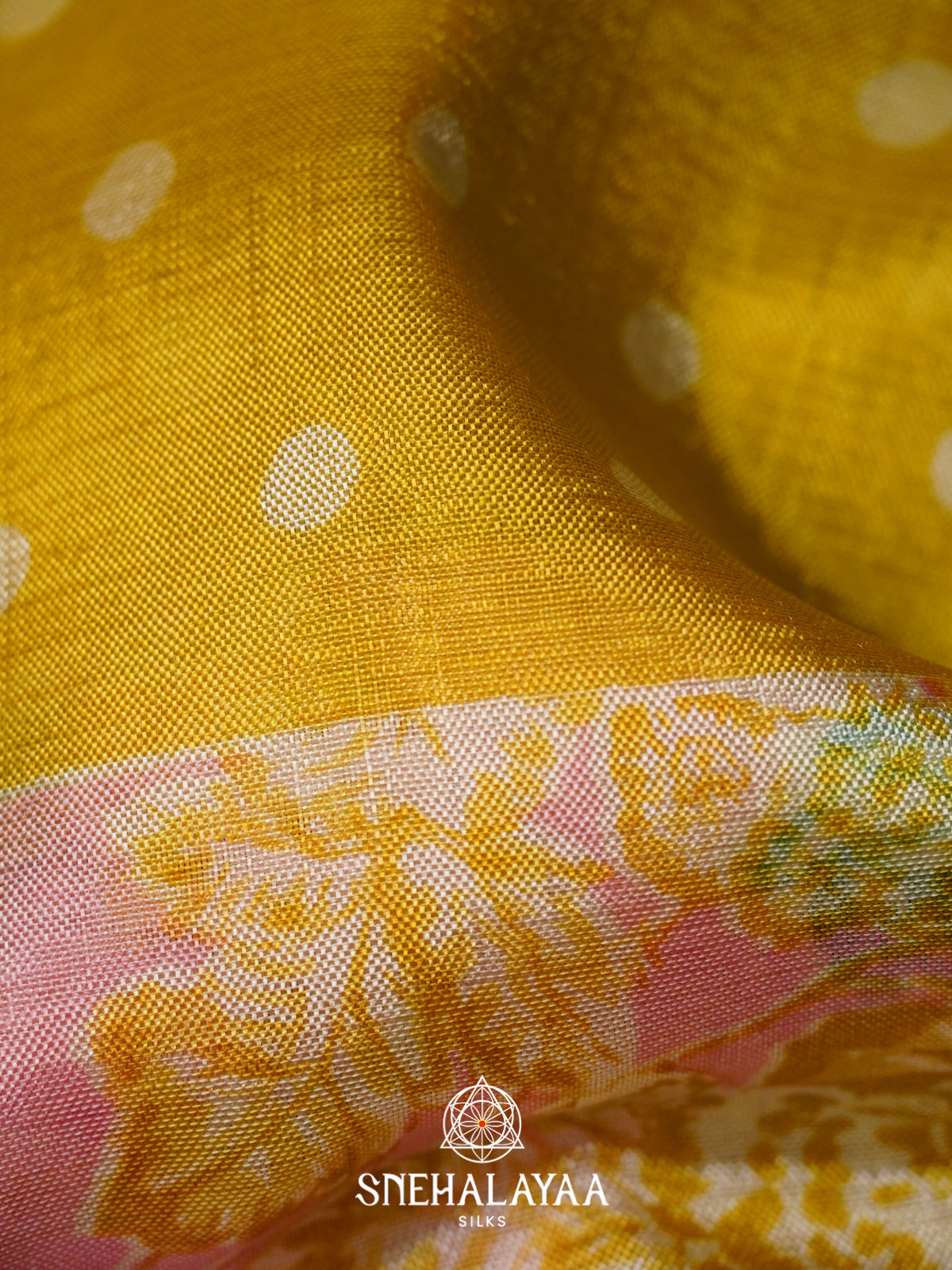 Golden Yellow Mangalagiri Silk Cotton Saree