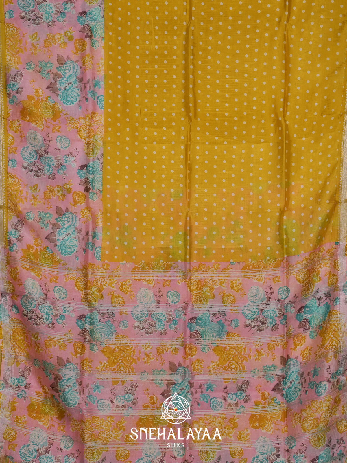 Golden Yellow Mangalagiri Silk Cotton Saree