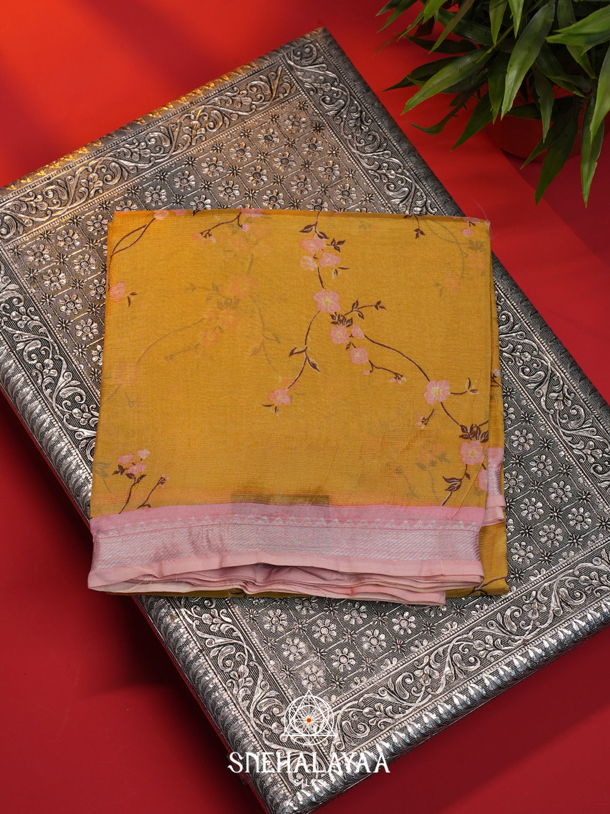 Yellow Mangalagiri Silk Cotton Saree