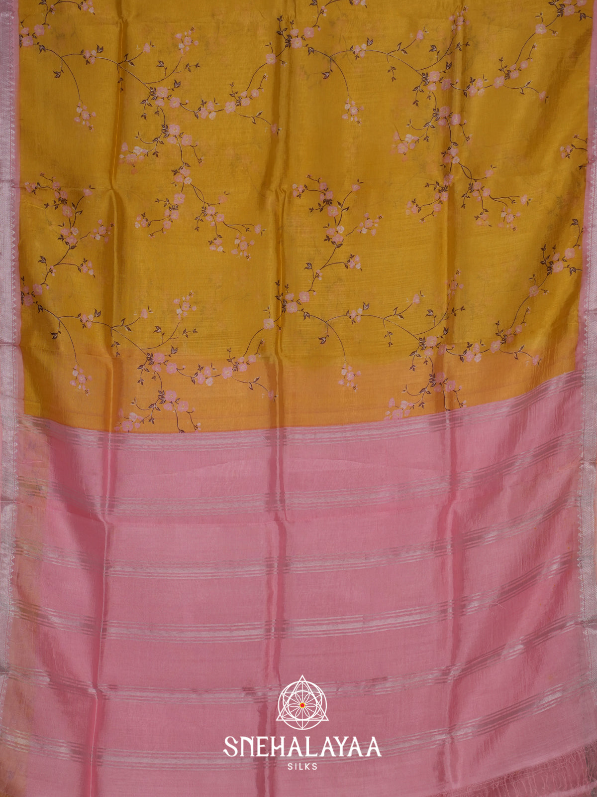 Yellow Mangalagiri Silk Cotton Saree