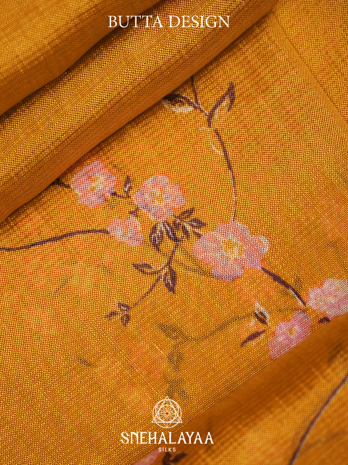 Mango Yellow Tussar saree