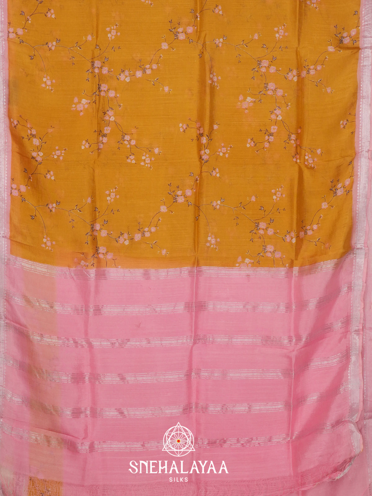 Mango Yellow Tussar saree