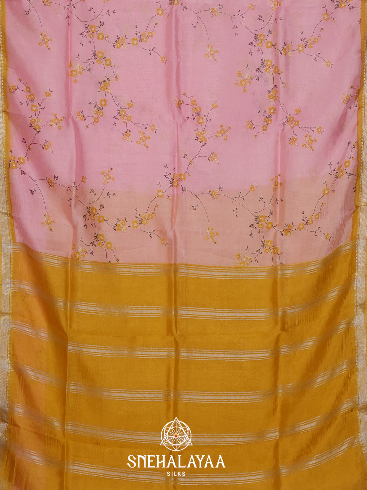 Baby Pink Tussar saree