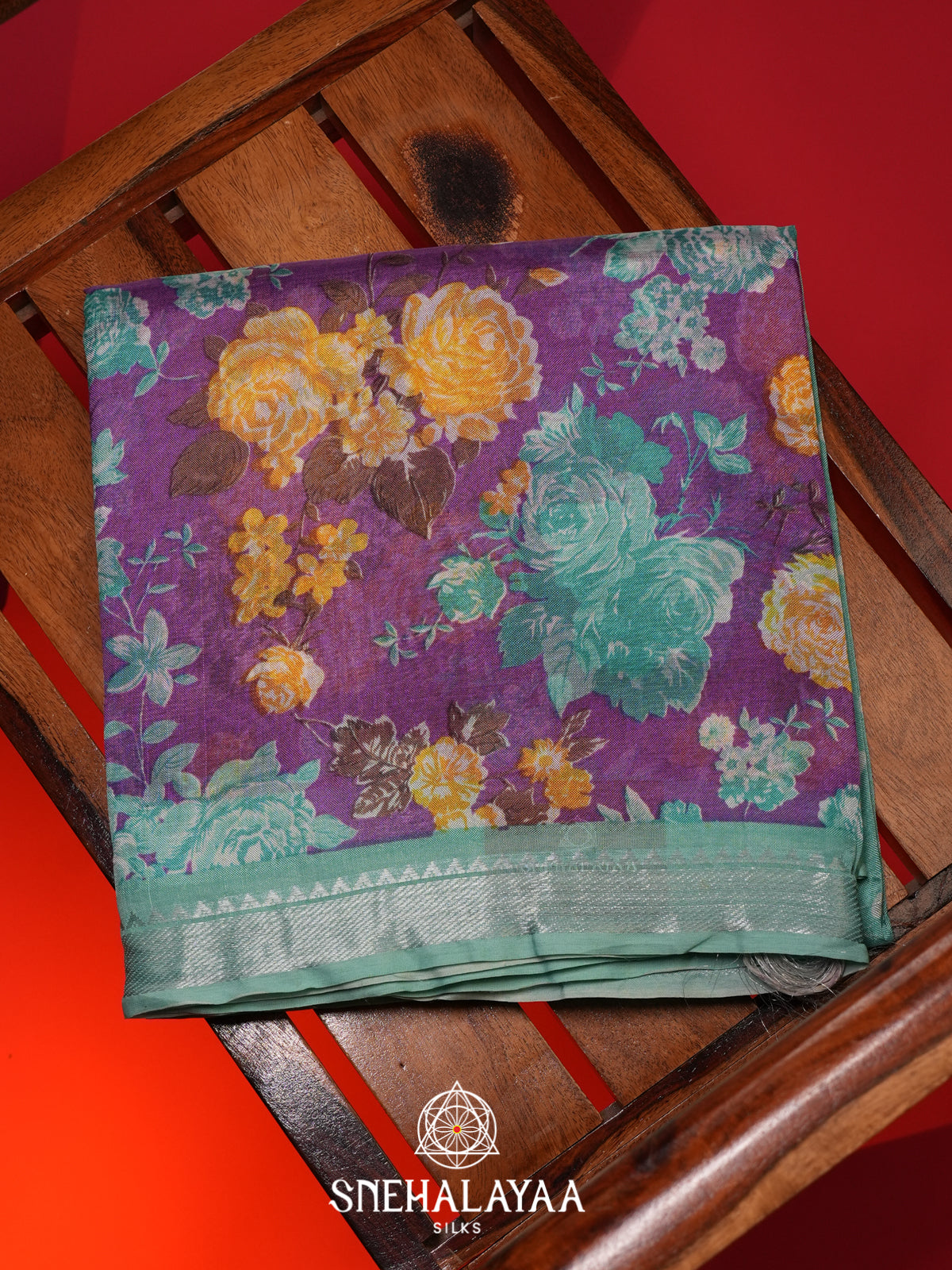 Teal Green Tussar saree