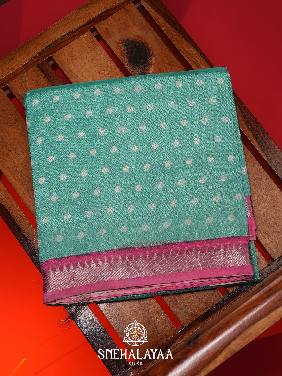 Teal Green Tussar saree