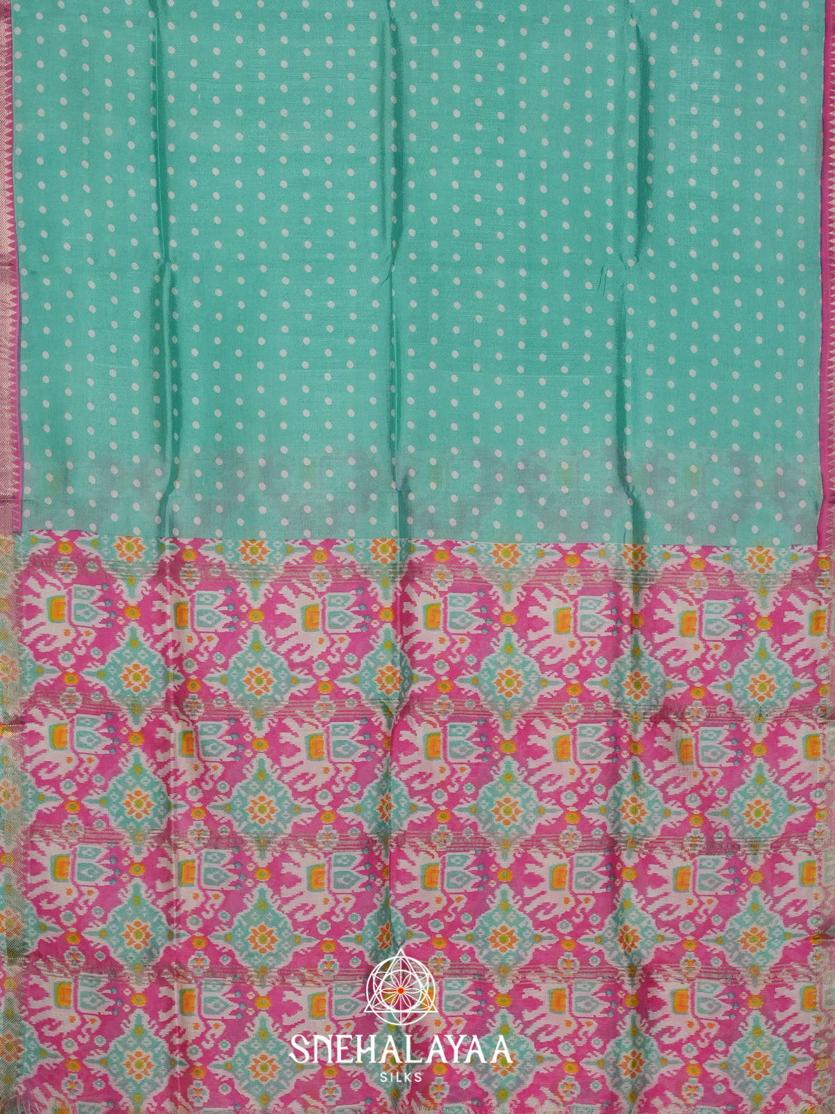 Teal Green Tussar saree