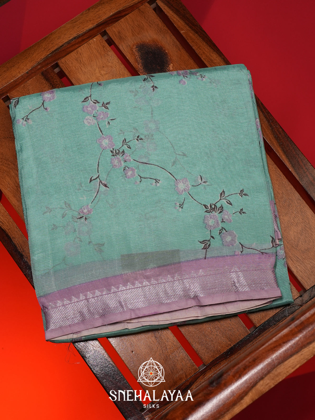 Teal Green Mangalagiri Silk Cotton Saree