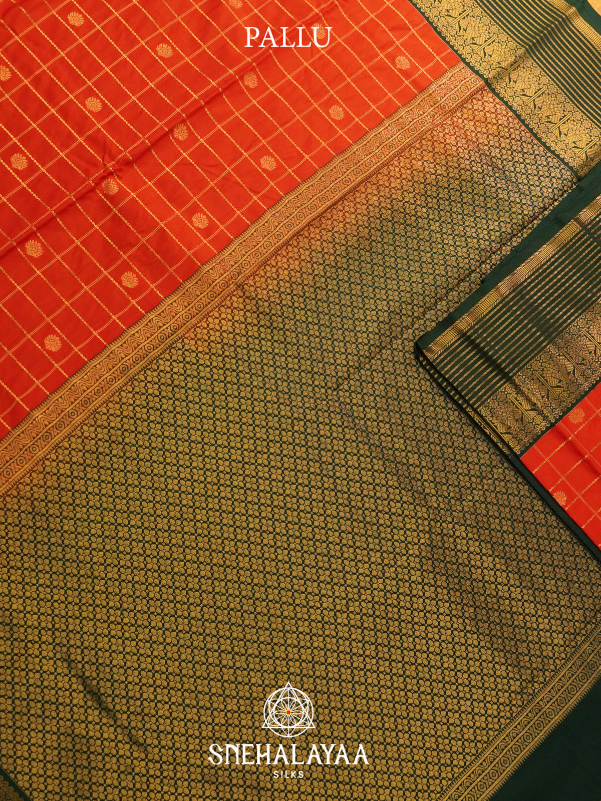 Rust Orange Art Silk Saree