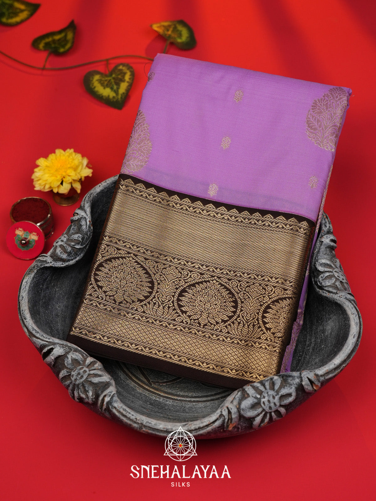 Lilac Art Silk Saree