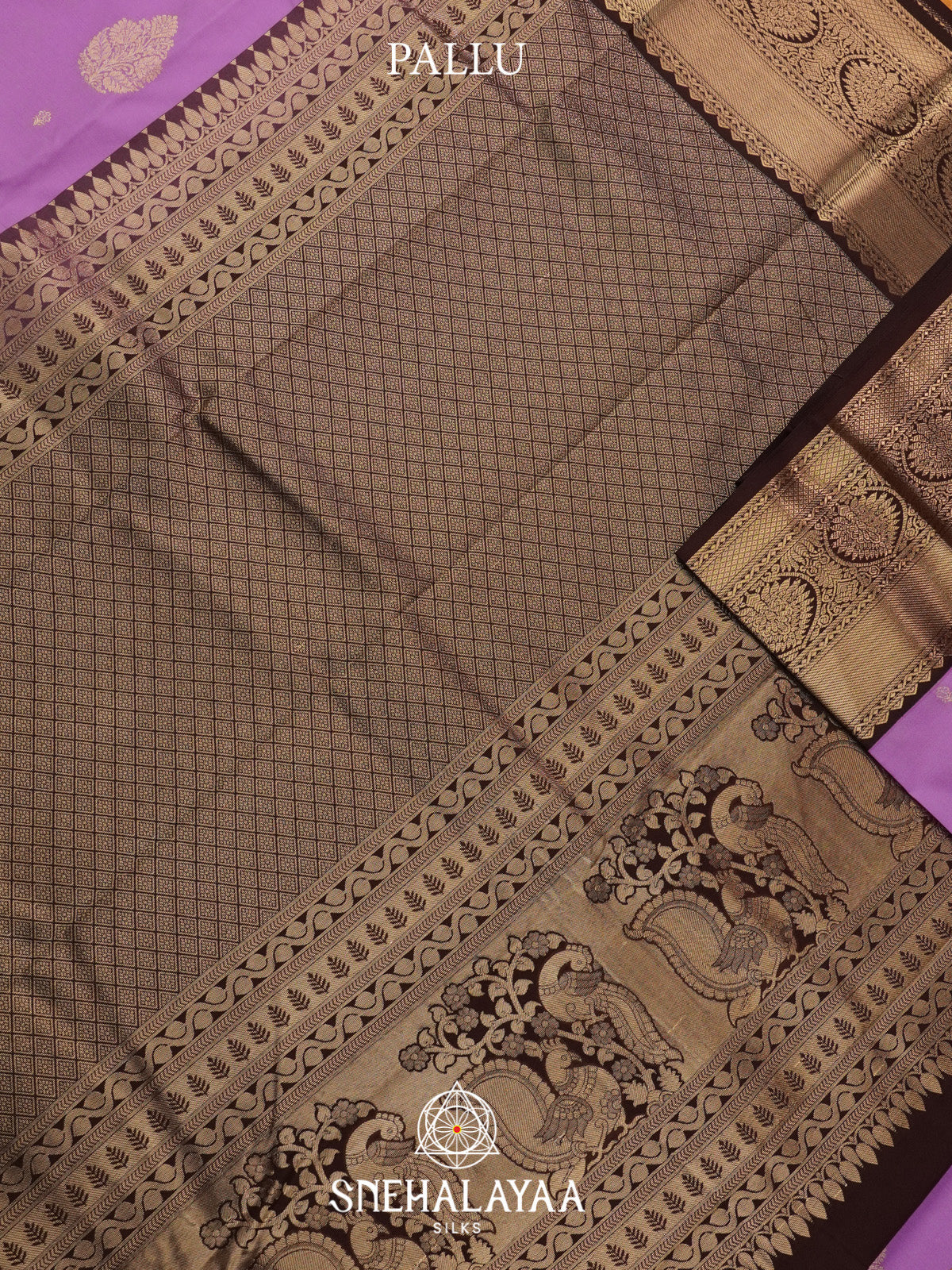 Lilac Art Silk Saree