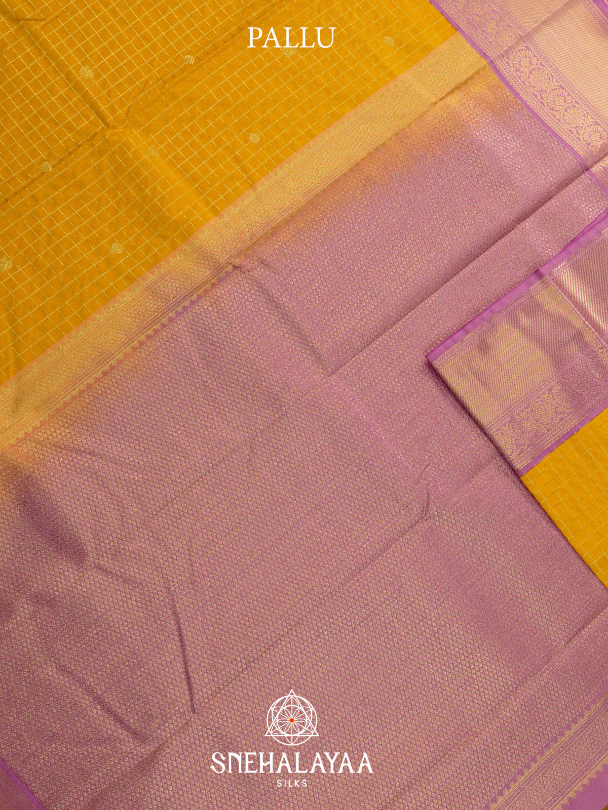 Yellow Art Silk Saree