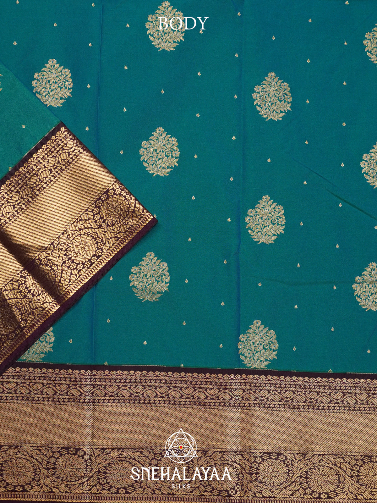 Peacock Blue Art Silk Saree