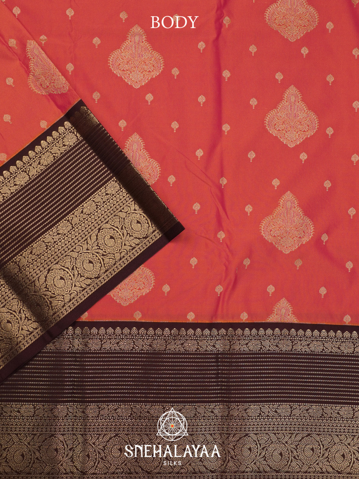 Orange Art Silk Saree