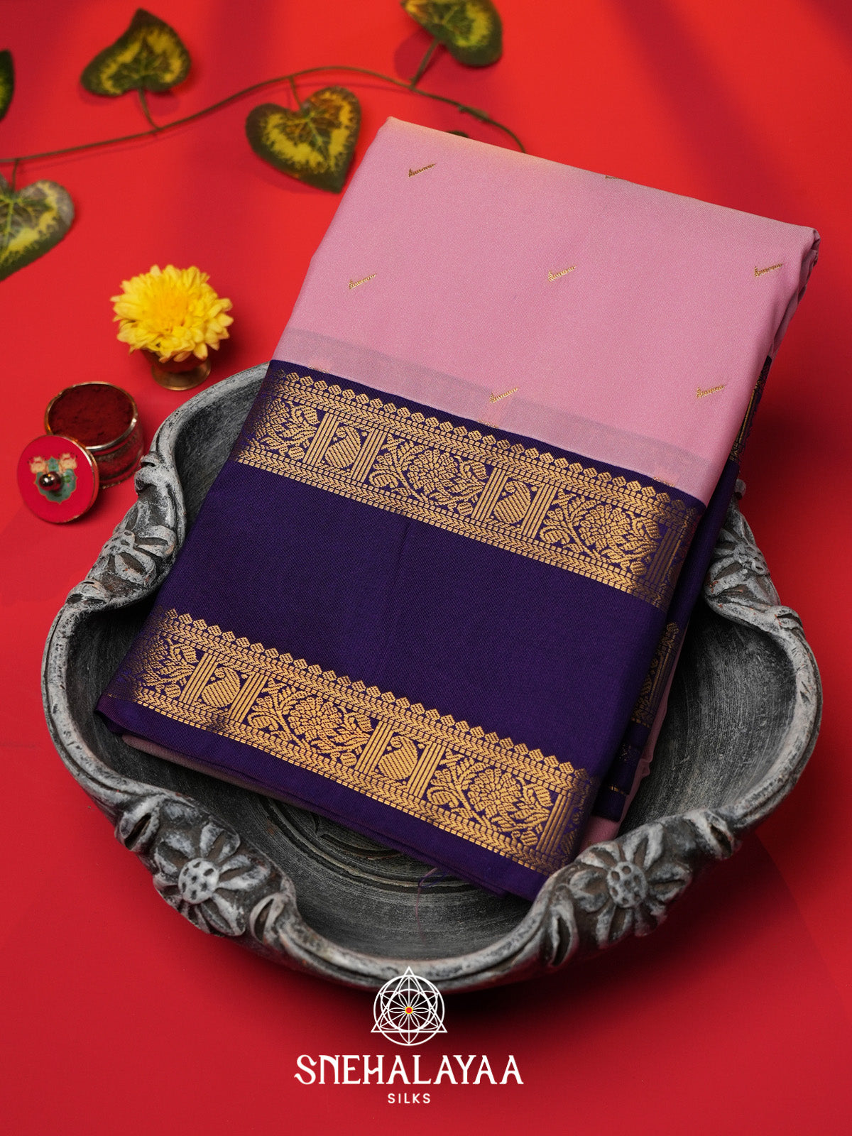 Pink Art Silk Saree