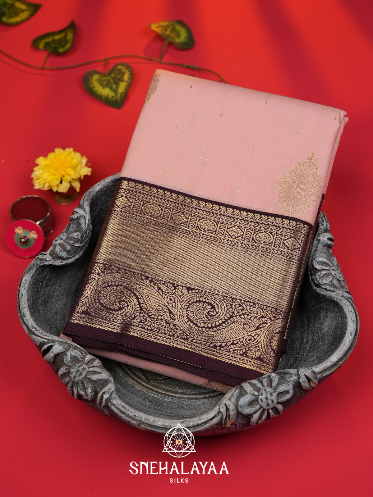 Mauve Pink Art Silk Saree