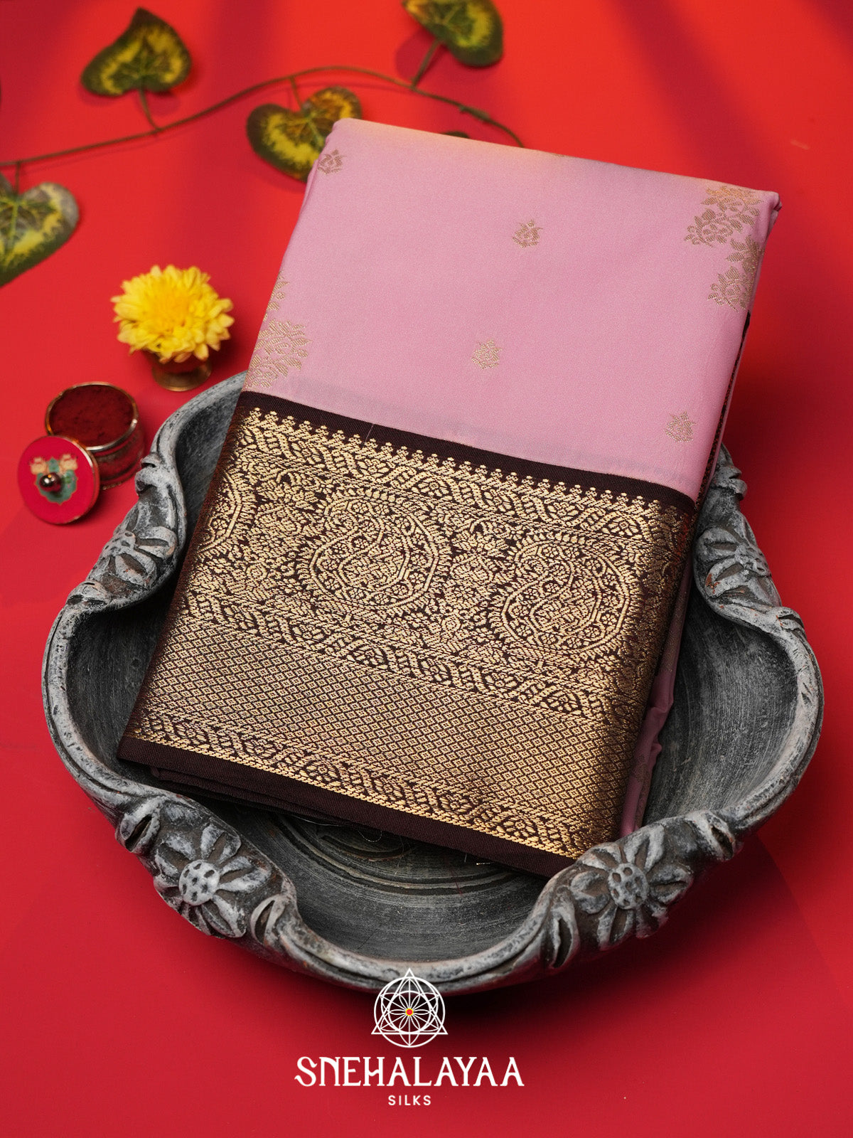 Pink Art Silk Saree