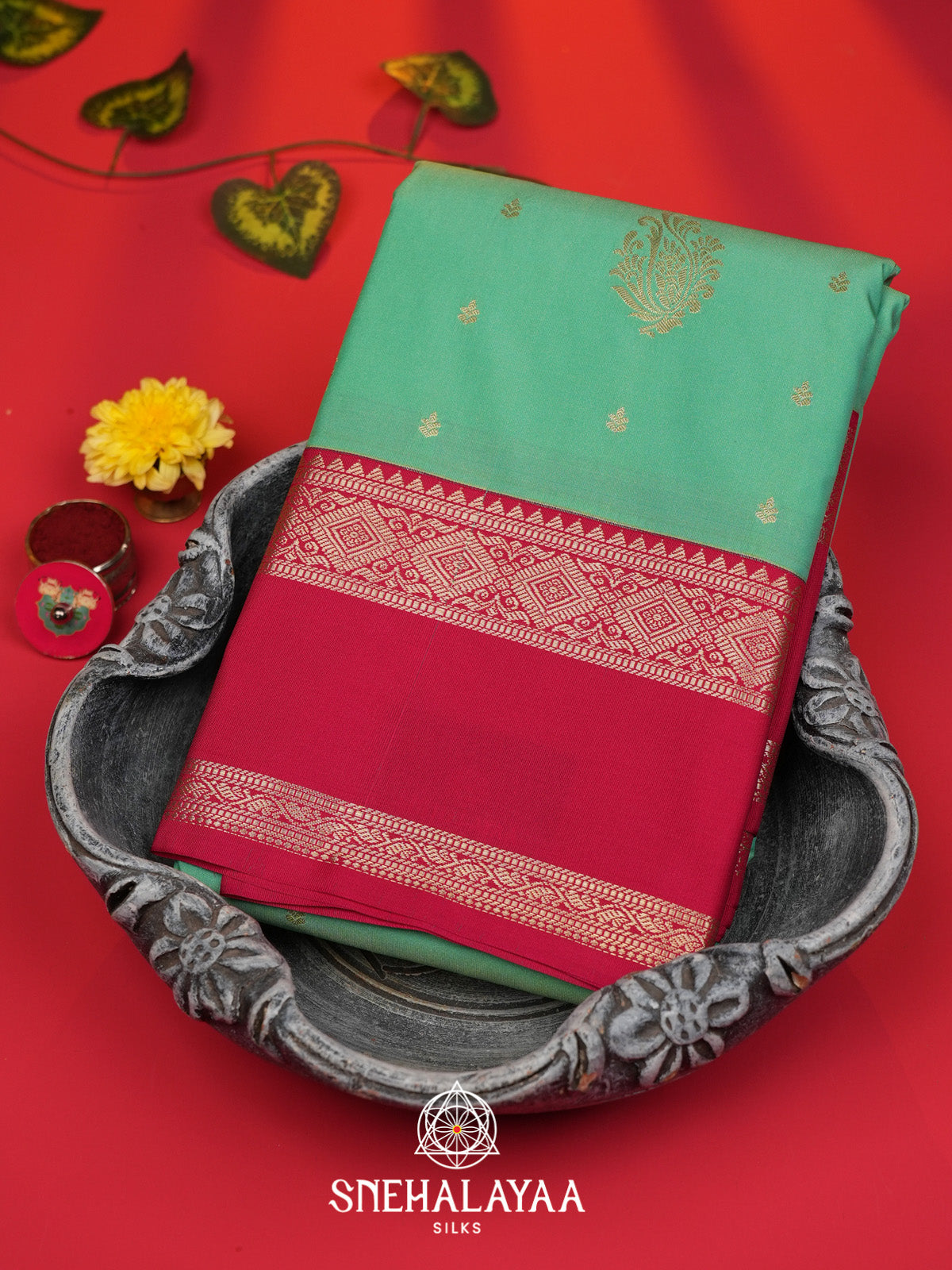 Mint Green Art Silk Saree