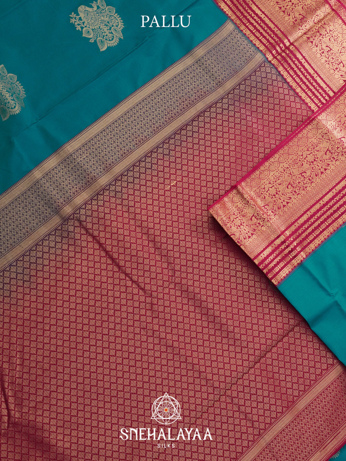 Peacock Blue Art Silk Saree