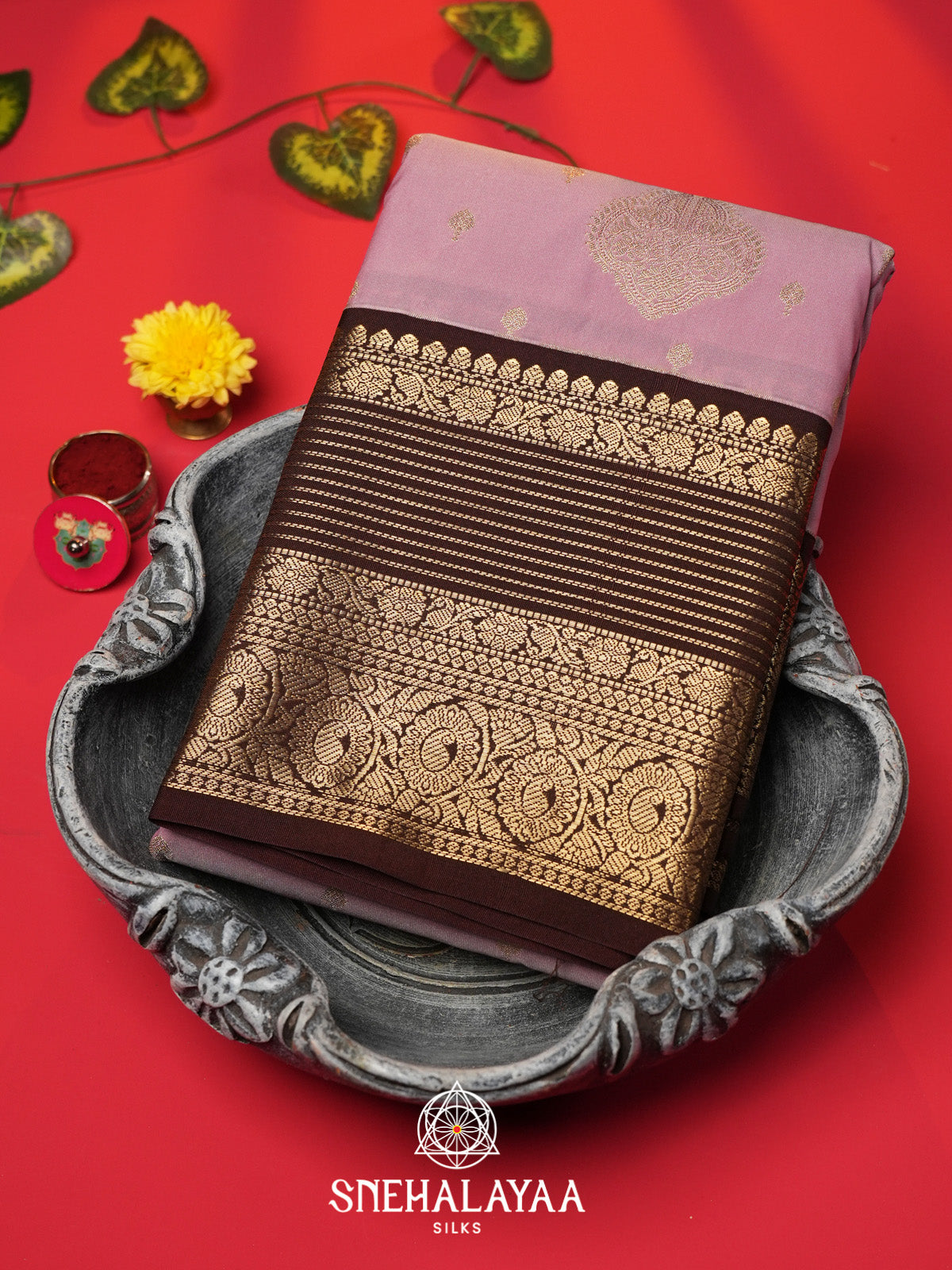 Mauve Pink Art Silk Saree
