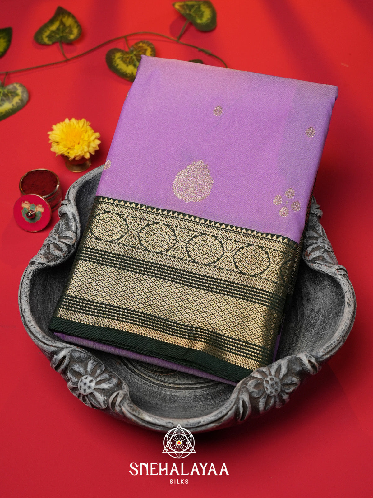 Lilac Art Silk Saree