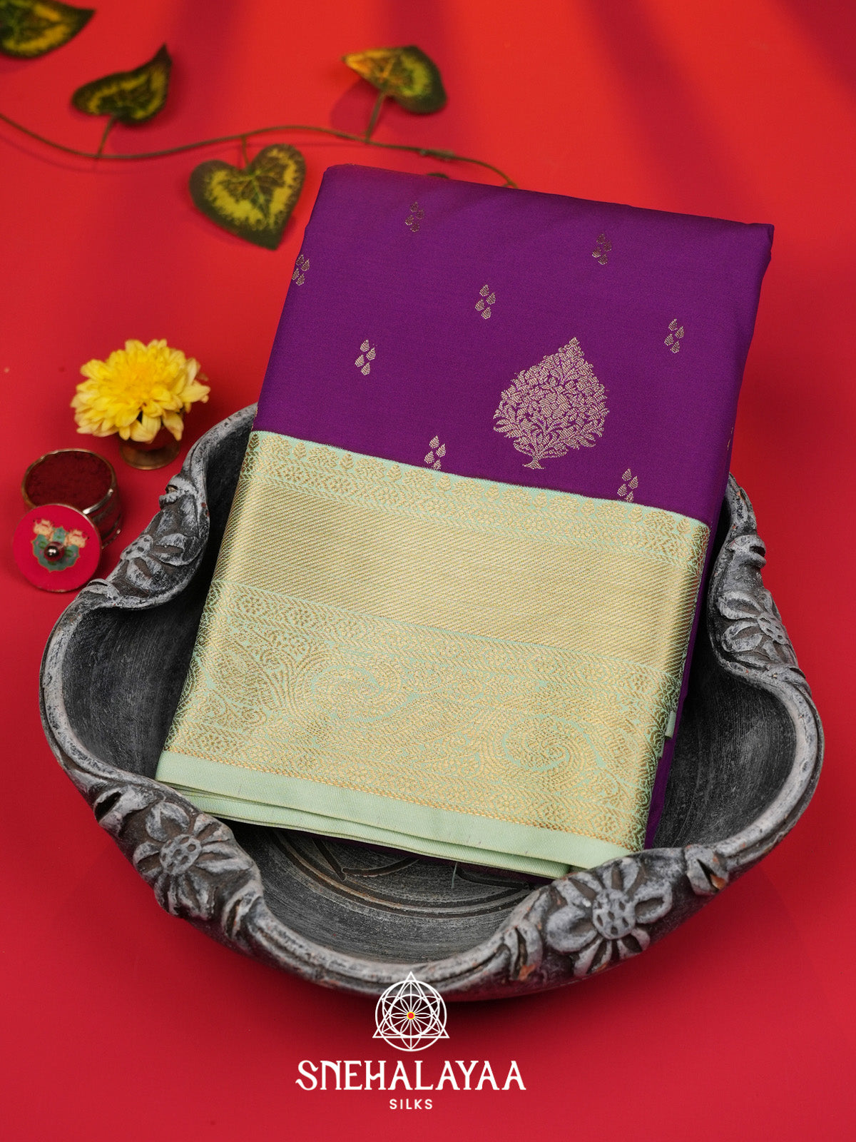 Magenta Art Silk Saree