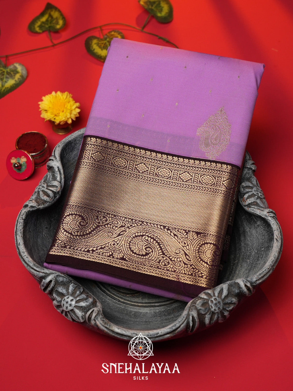 Lilac Art Silk Saree
