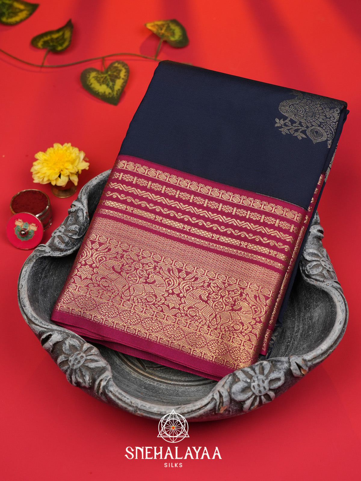 Midnight Blue Art Silk Saree