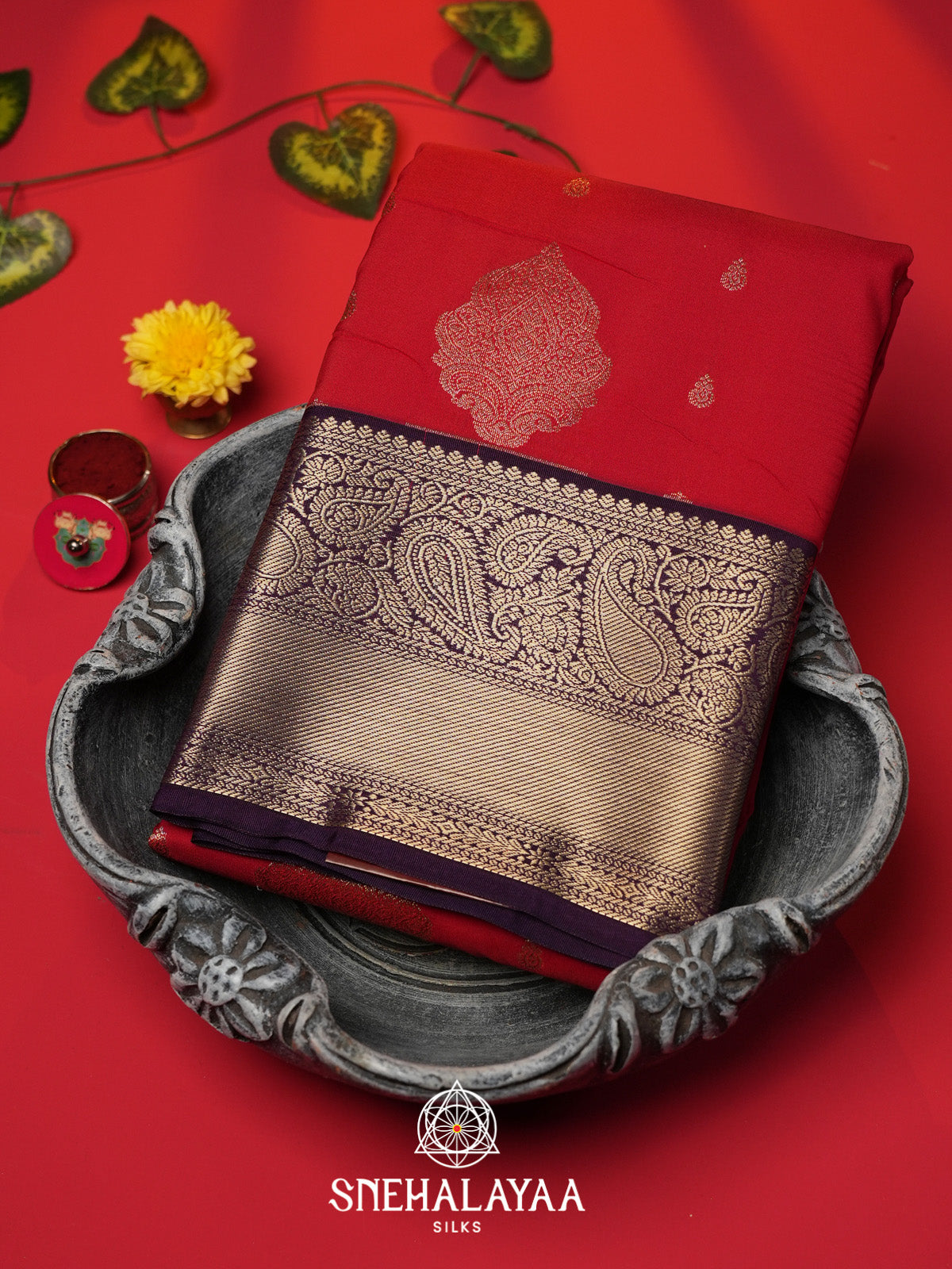 Red Art Silk Saree