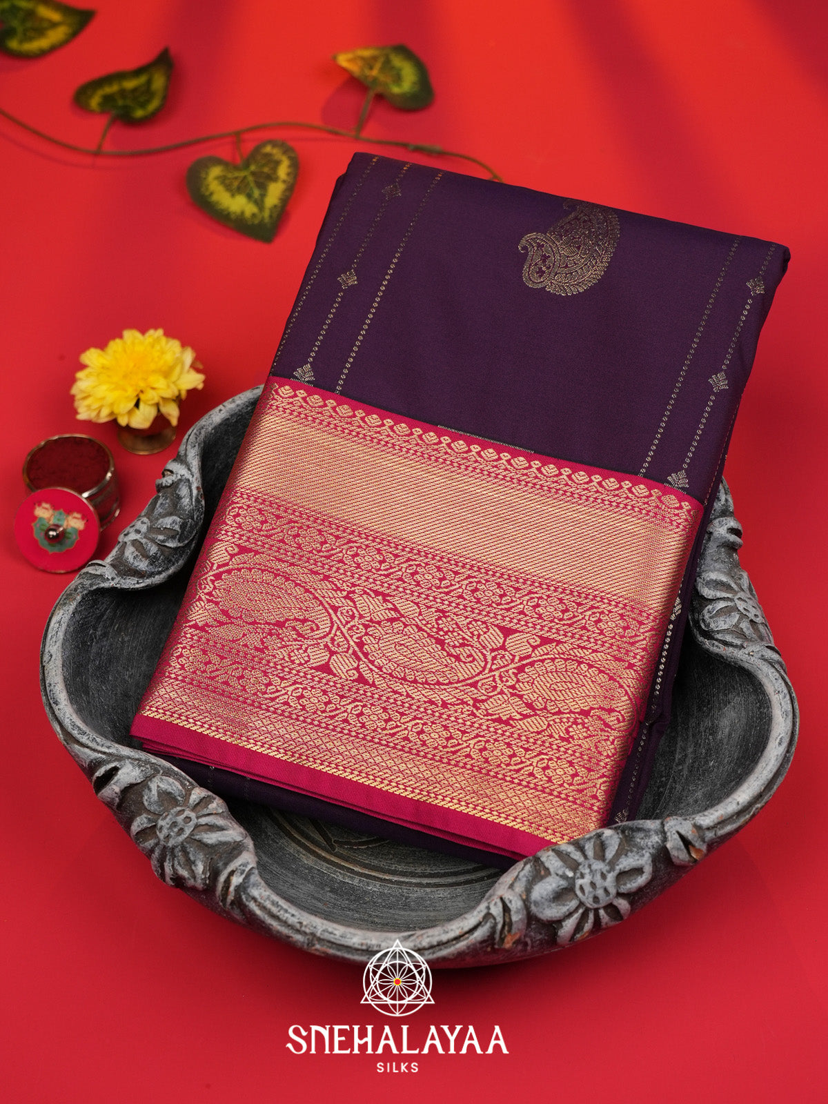 Magenta Purple Art Silk Saree