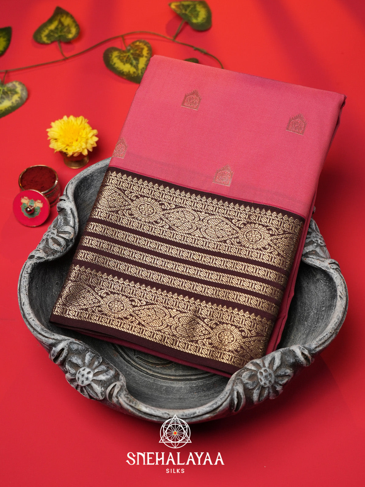 Pink Art Silk Saree