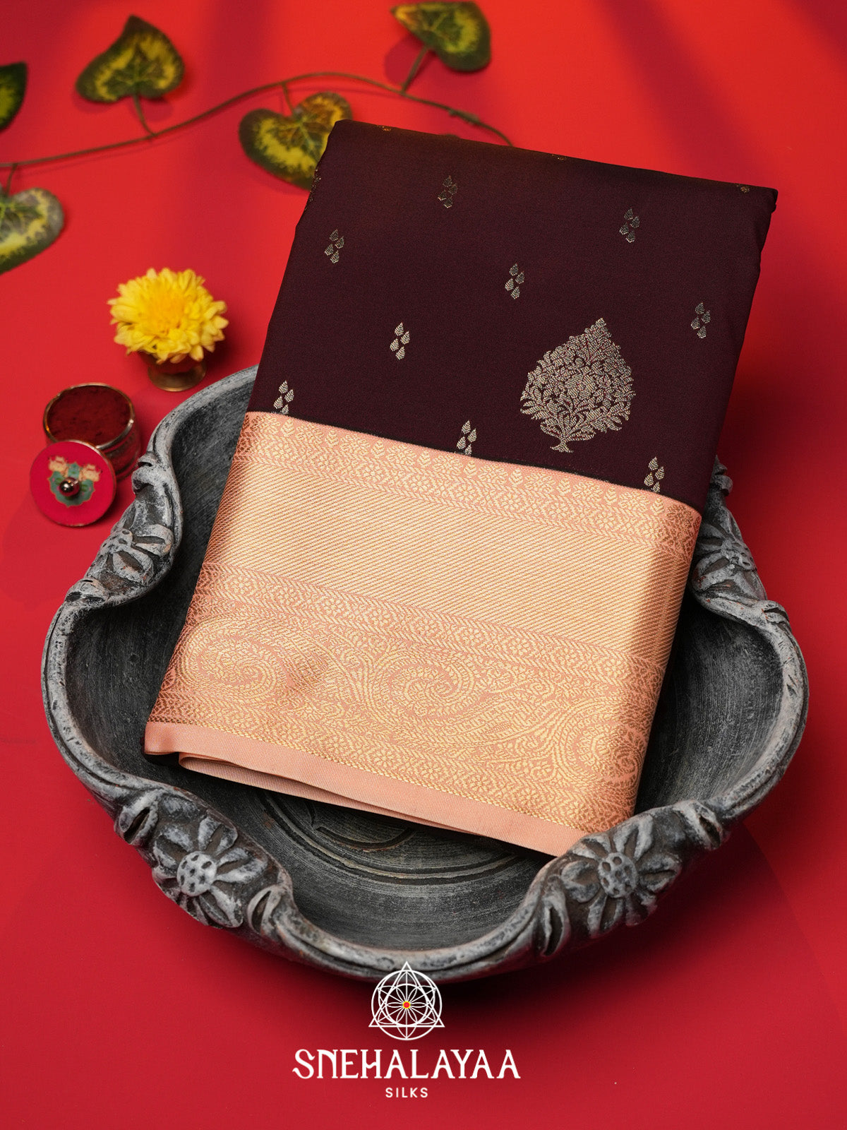 Coffee Brown Art Silk Saree