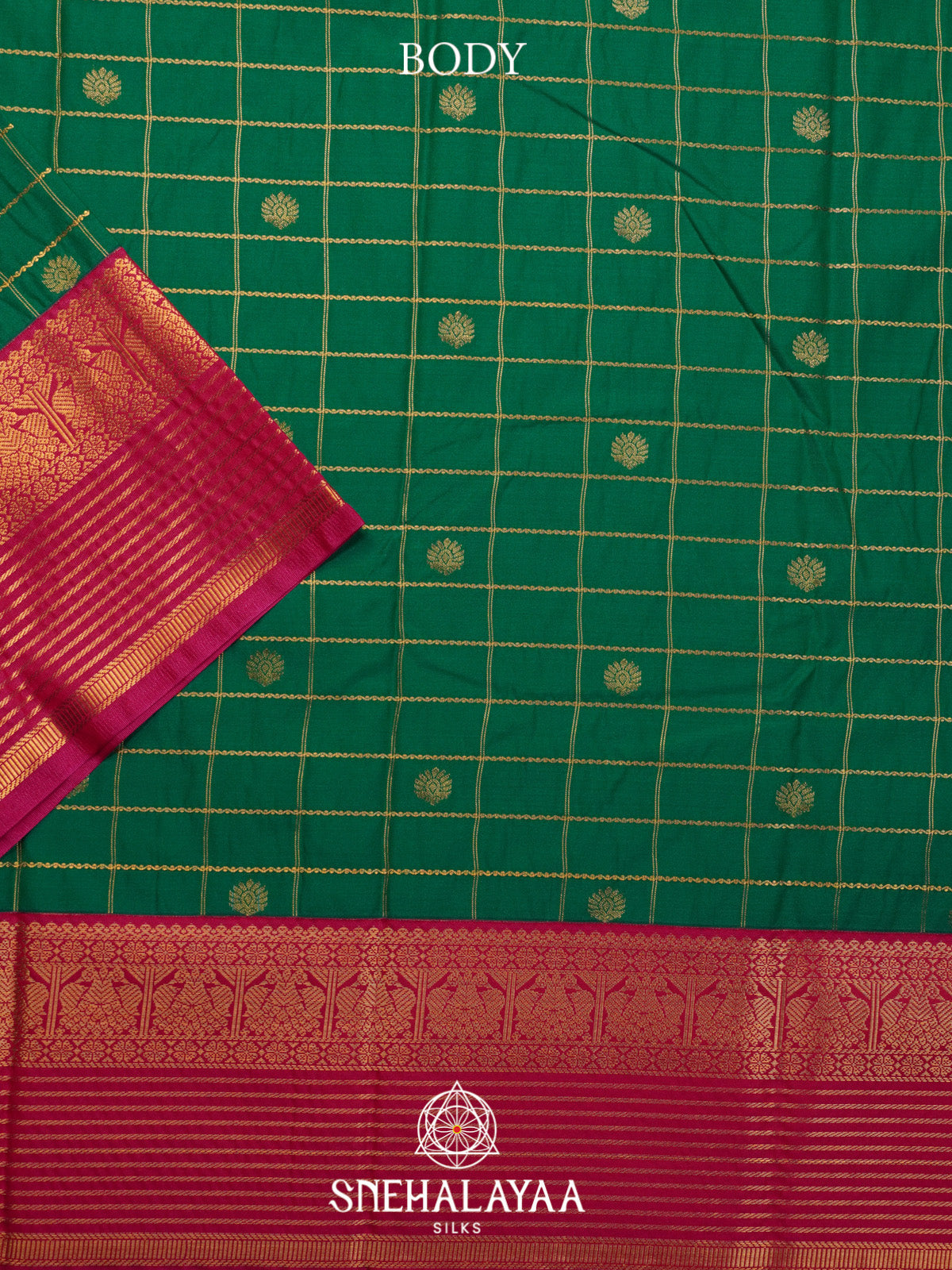 Emerald Green Art Silk Saree