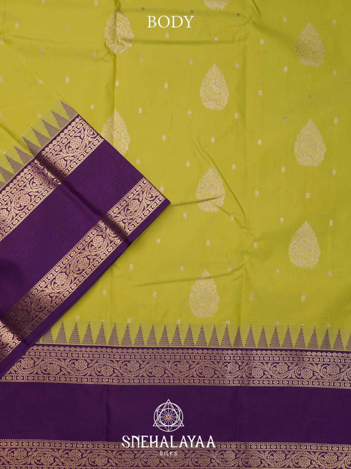 Chartreuse Green Art Silk Saree