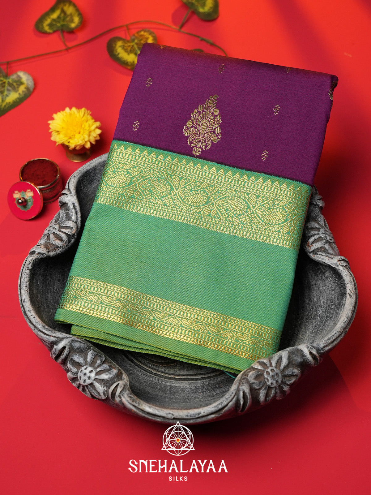 Magenta Art Silk Saree