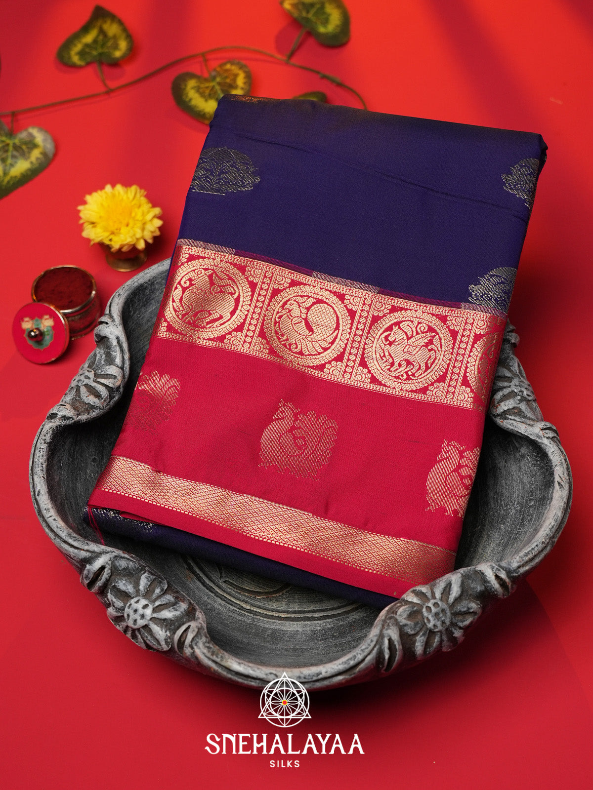 Purple Art Silk Saree