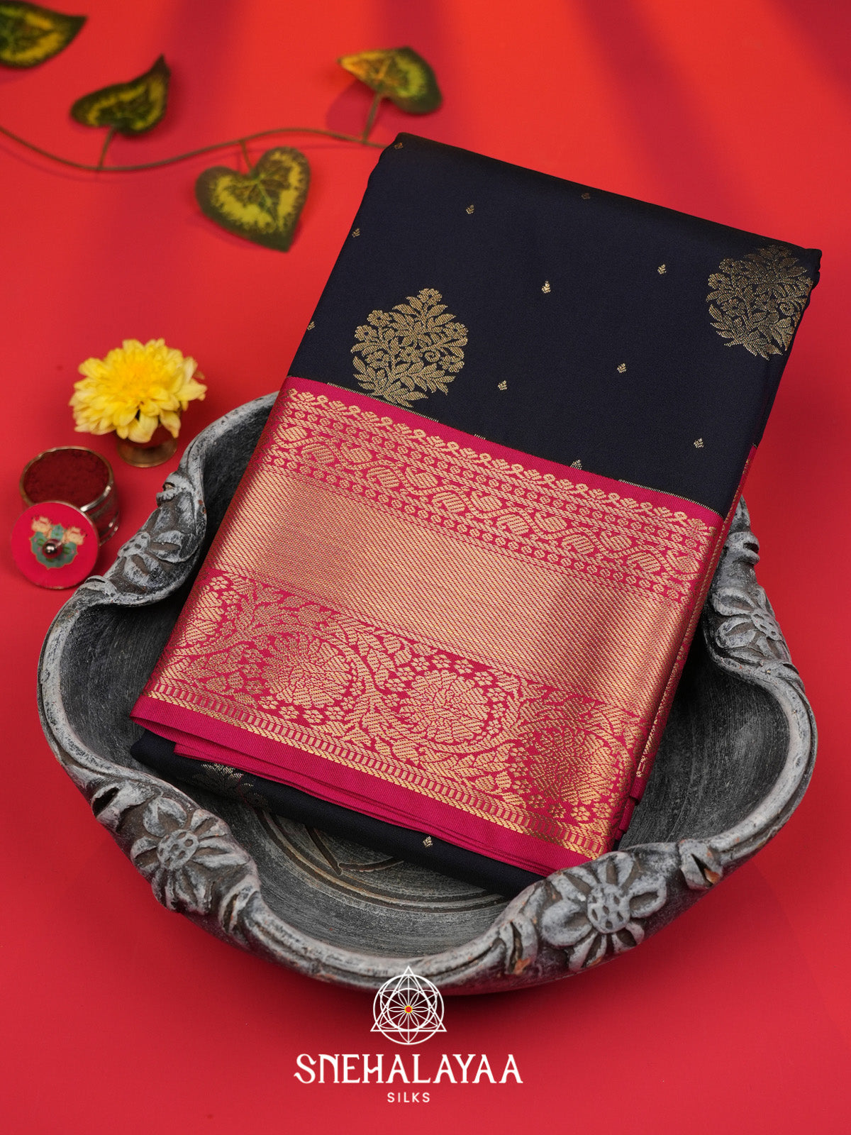 Midnight Blue Art Silk Saree